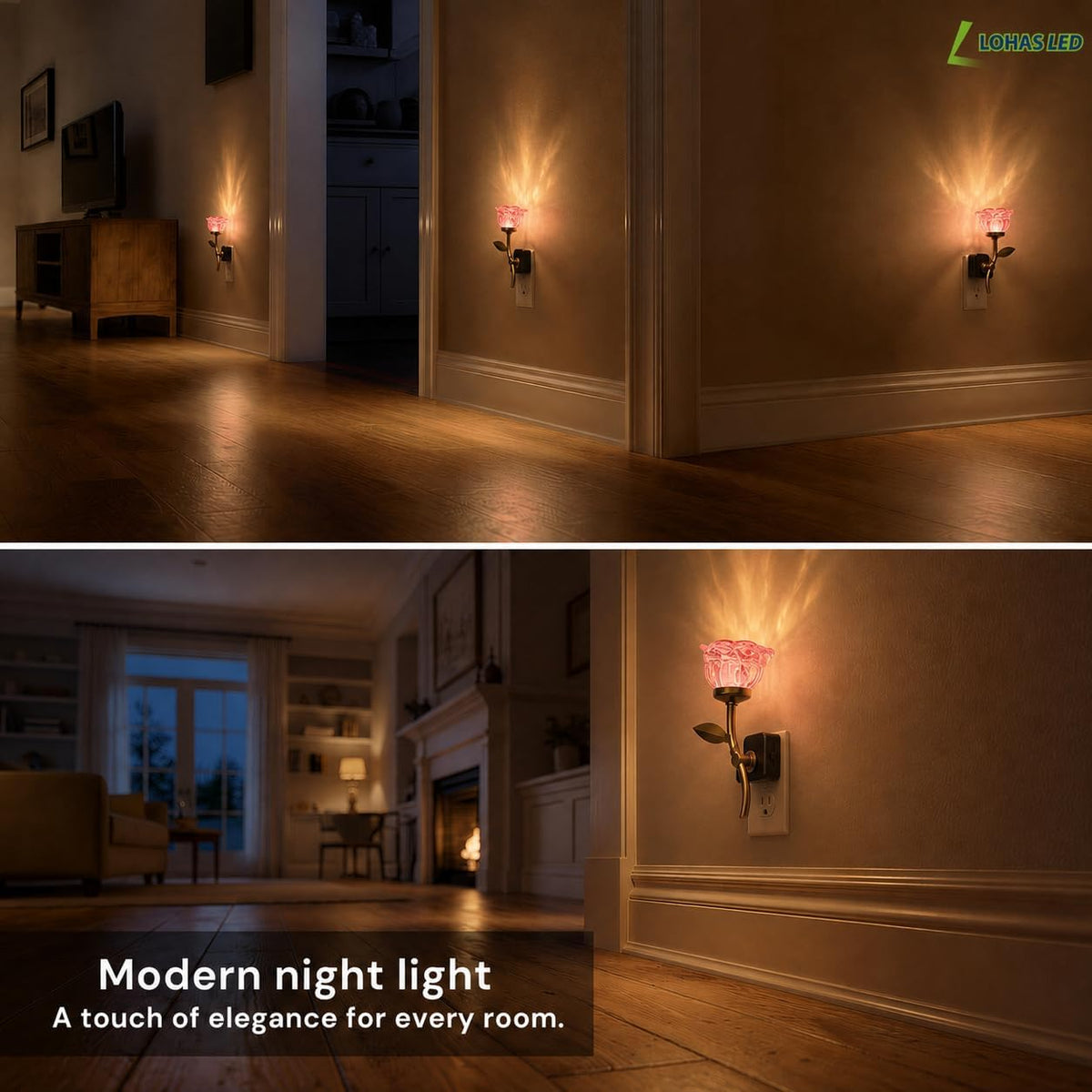 L LOHAS LED 2 Pack Night Lights Plug into Wall, 3000K Soft White