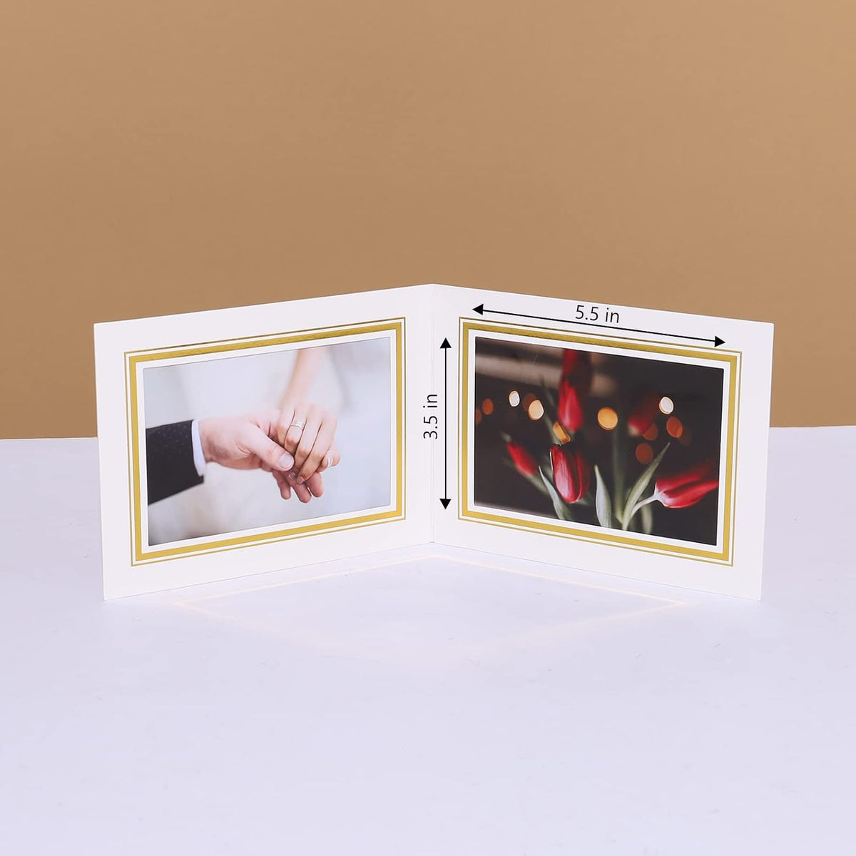 4x6 Photo Folders, White Cardboard Picture Frame, Horizontal Paper Photo Frame Cards Pack of 12
