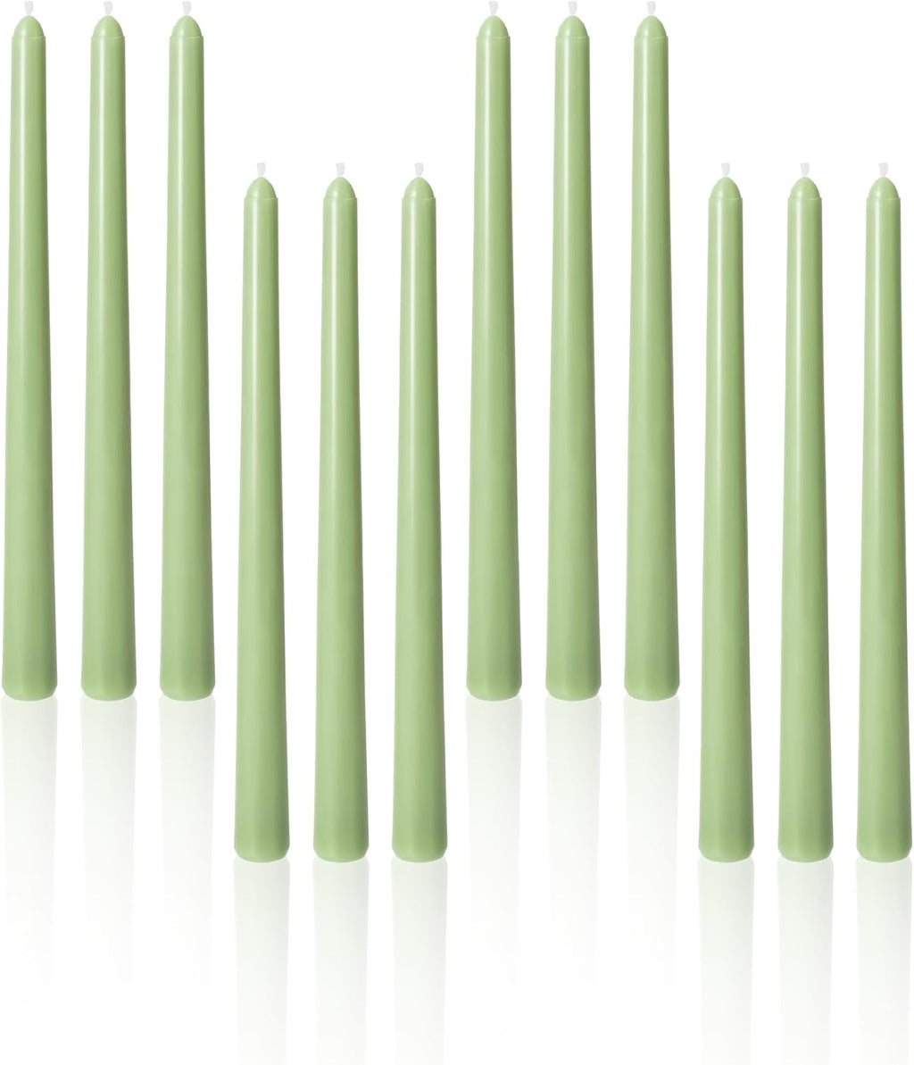 Viyffo Taper Candles, 10 Inch, 12 Pack, Sage Green – Unscented