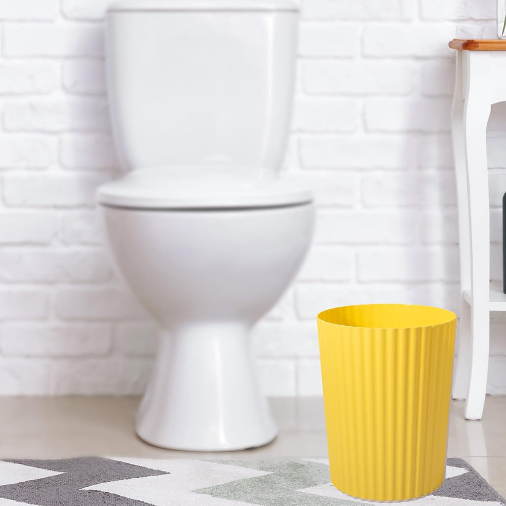 JiatuA Small Bathroom Trash Can Plastic Wastebasket Garbage Can Yellow