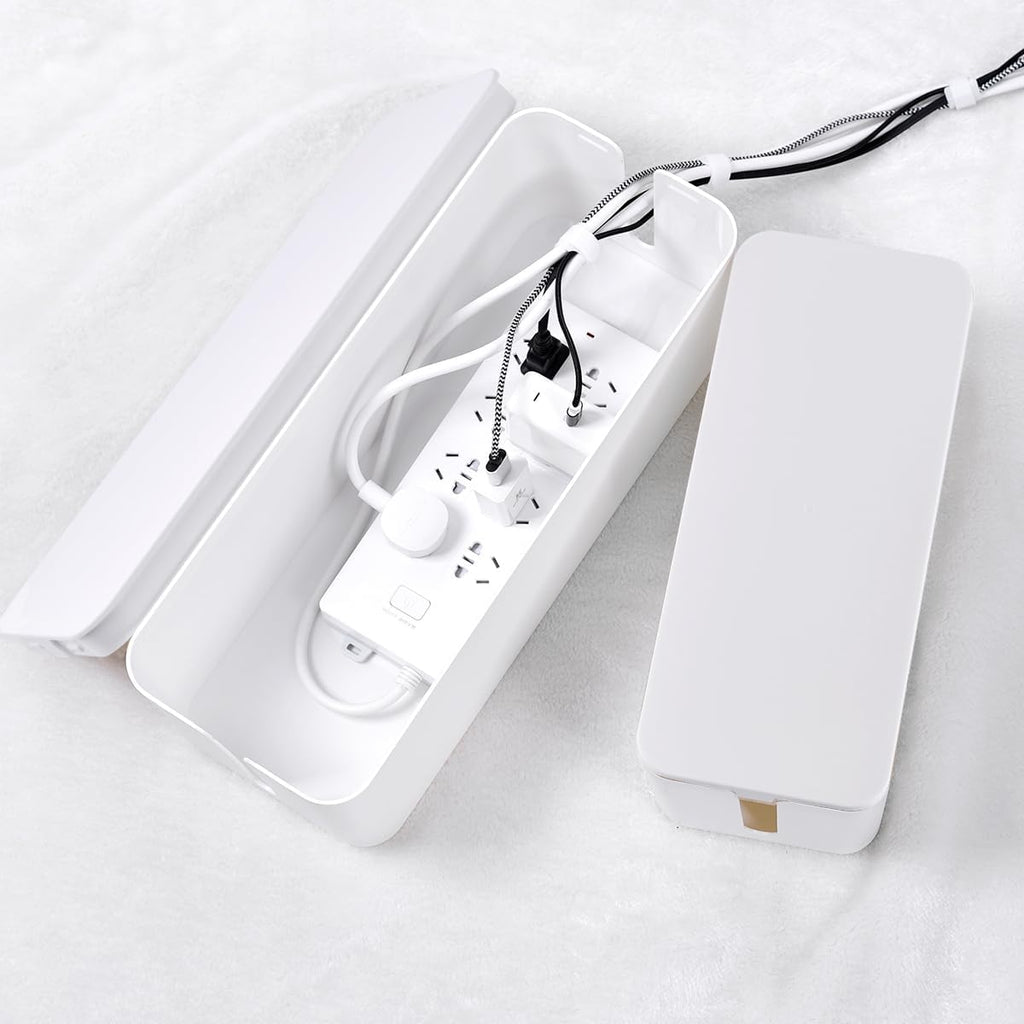 Tuwechen Cable Management Box, 2 Pack Cable Organizer for Surge Protector
