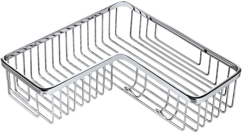 Shower Corner Shelf,304 Caddy Stainless Steel Rustproof,Soap Caddy Shower Organizer Wall Mounted Basket,Polished Finish-Right Angle Basket
