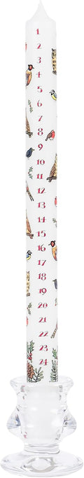 Alison Gardiner Winter Birds Advent Taper Candle, 10hr Burn Time, Unscented