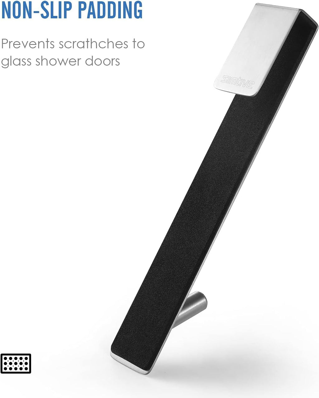 Simtive Extended Shower Door Hooks (7-Inch), Towel Hooks for Bathroom Frameless Glass Door, 2-Pack, Silver