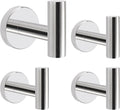 Livabber Bathroom Towel Hooks, 304 Stainless Steel Robe Shower Hooks Wall Mounted, Heavy Duty Towel Hangers for Bathroom Kitchen Bedroom (4 Pack, Chrome)