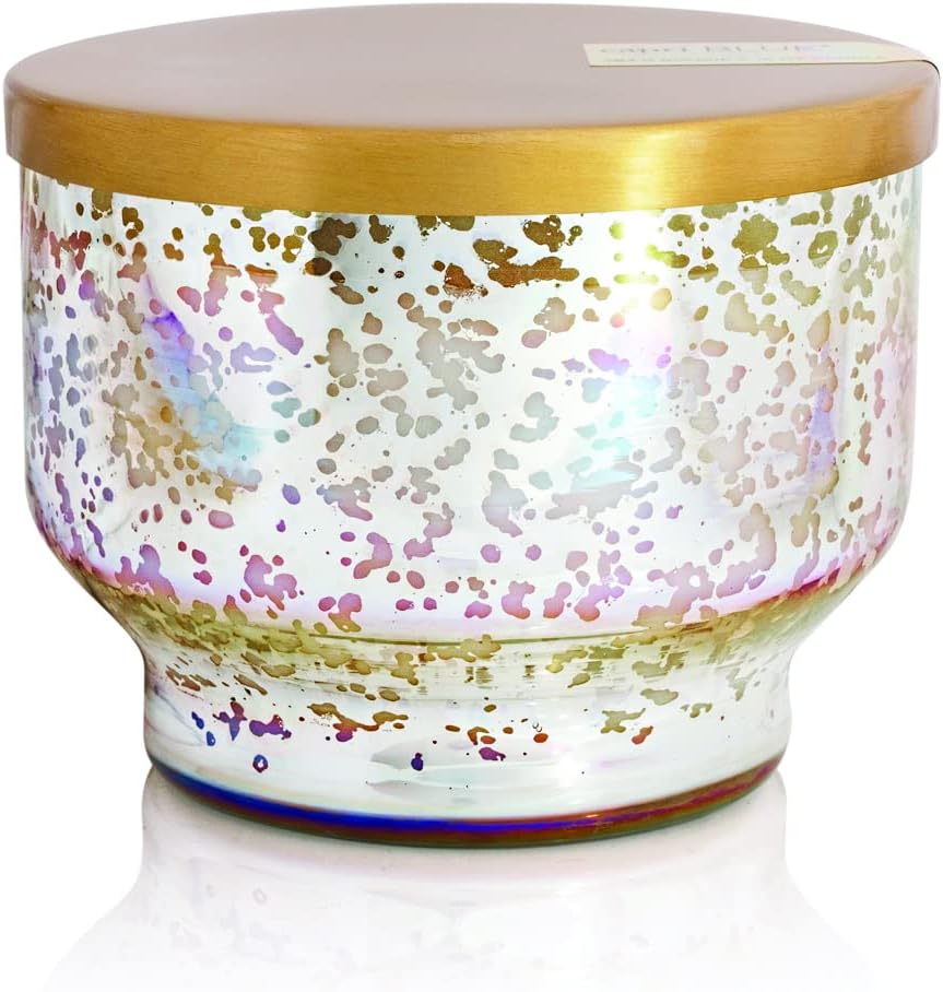Capri Blue Pineapple Flower Scented Candles for Home - Mercury Iridescent Inverted Jar Candles - Housewarming Gifts for Women & Men - Long Burning Soy Wax Blend - Capri Blue Pineapple Flower (10 oz)
