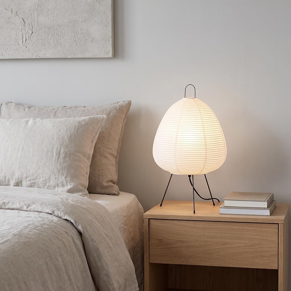Rice Paper Lamp,Japanese Lamp,3 Color Temperature Bulb Included,12W