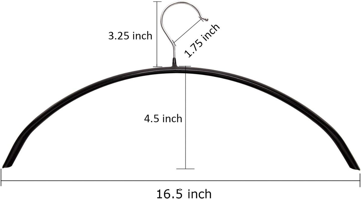 Tosnail 10 Pack Black Super Grippy Slip-Reducing Contour Shirt Hangers, Sweater Hangers, Dimple & Crease Free Hanger Solution - Black