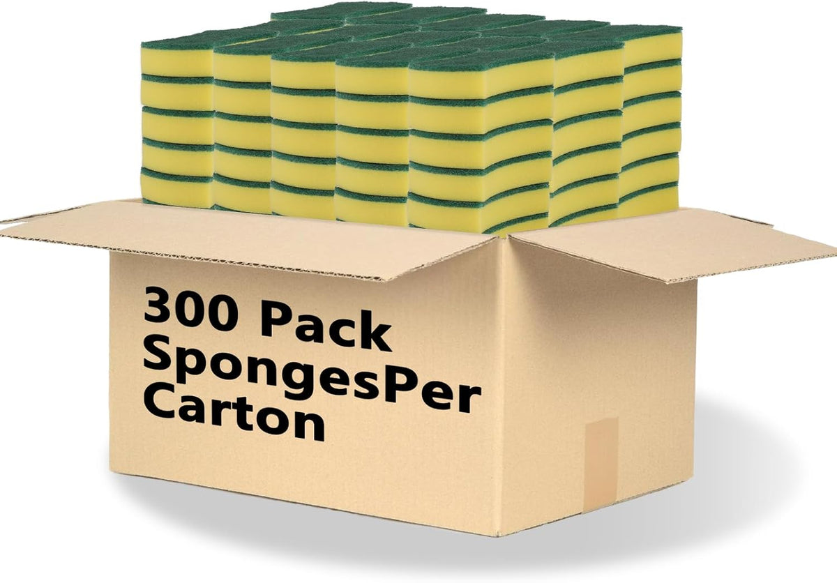 300 Pack Kitchen Cleaning Sponges, Eco Non-Scratch for Dish,Scrub Sponges.