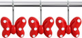 12-Piece Red Polka Dot Bow Bowknot Mouse Shower Curtain Hooks