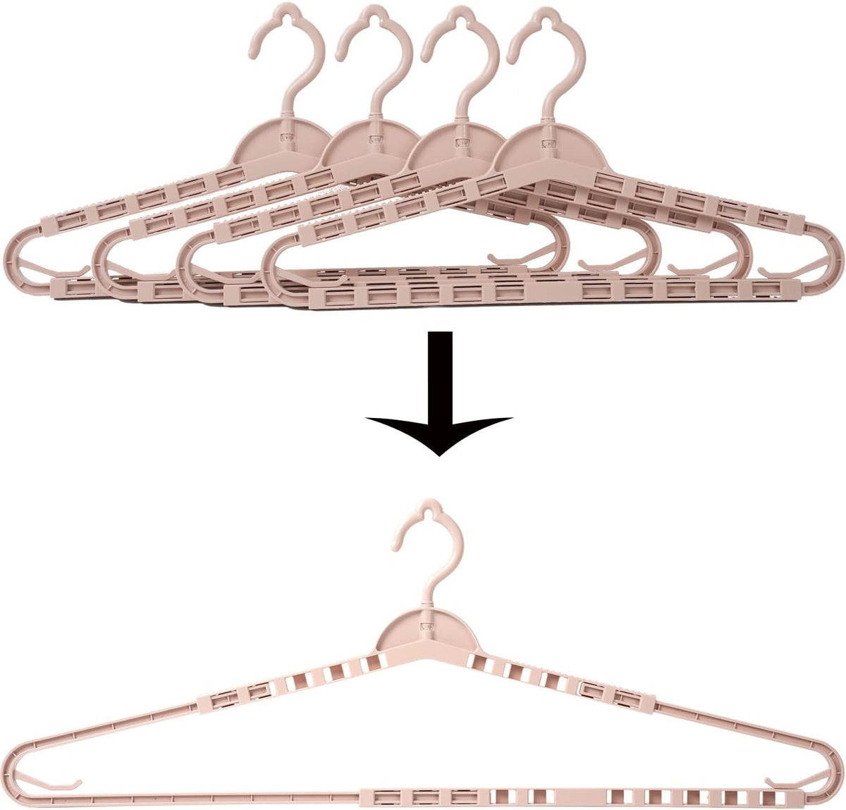Foshine 4 Pack Extra Large Hangers Enlarge Adjustable Shoulder 16.5"-26"