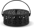 Portable Iron Mosquito Coil Holder with Handle for Outdoor, Black