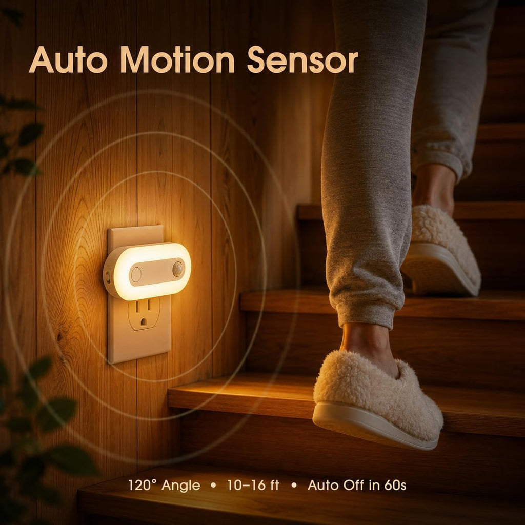 Plug In Night Light Halloween Orange Motion Sensor and Dusk to Dawn