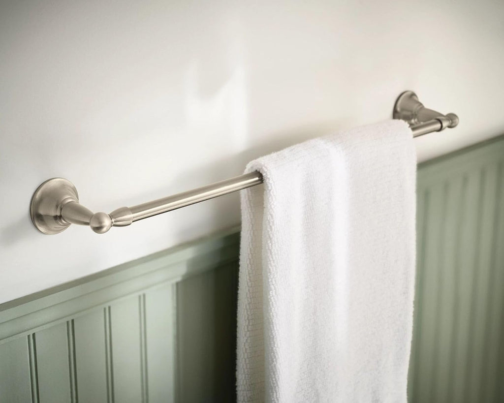 Moen DN6824BN Sage 24-Inch Wall Mount Bathroom Single Bar Towel Bar, Brushed Nickel (Pack of 2)