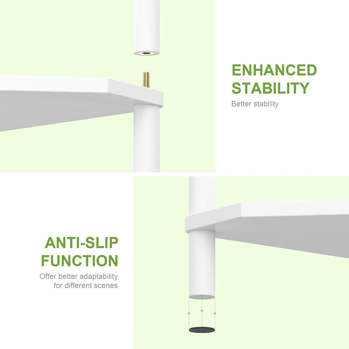Wisuce White Small Corner Shelf Stand, 3-Tier Bamboo Corner Bookshelf