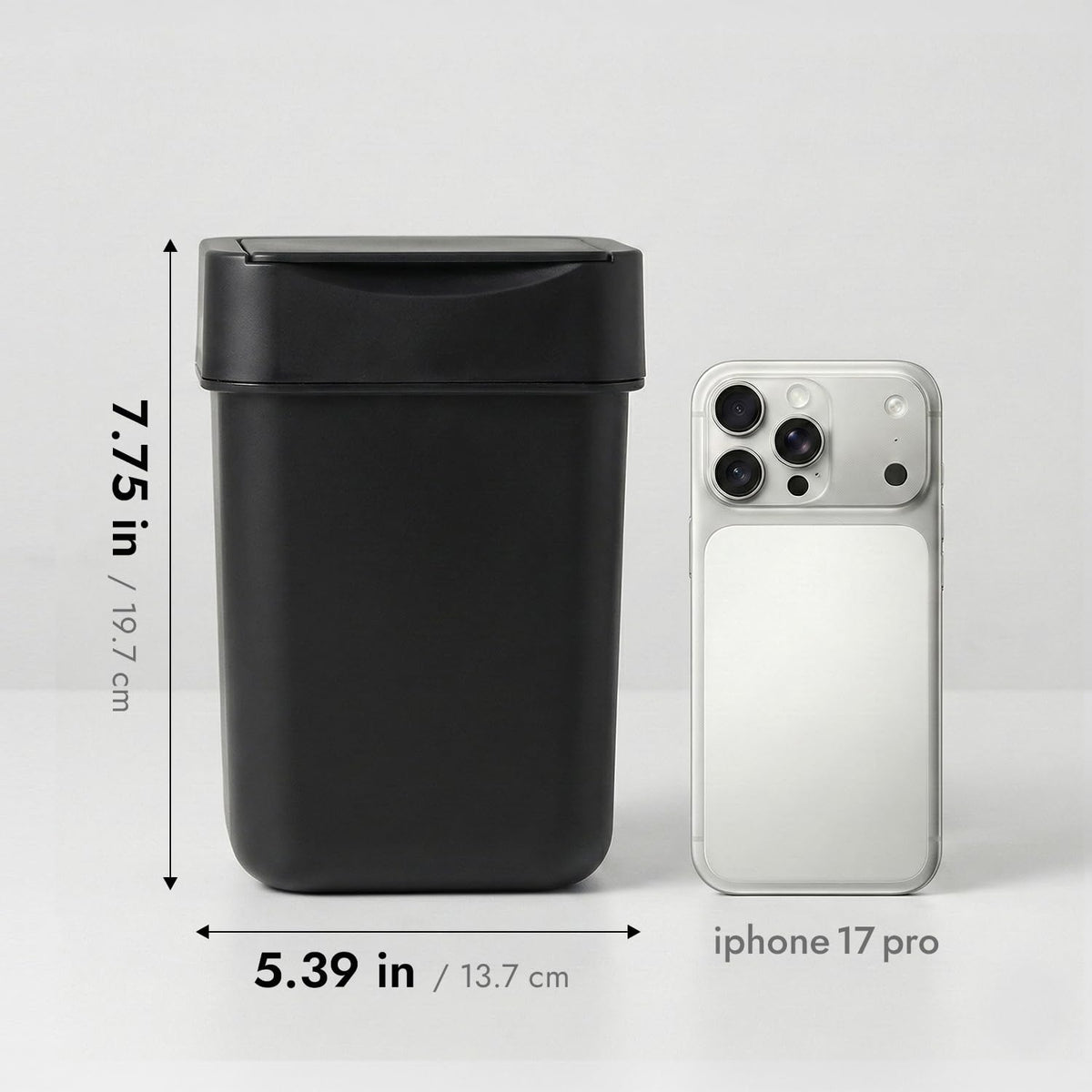 carrotez Coffee Bar Mini Trash Can, 0.5 Gal / 2L - Black