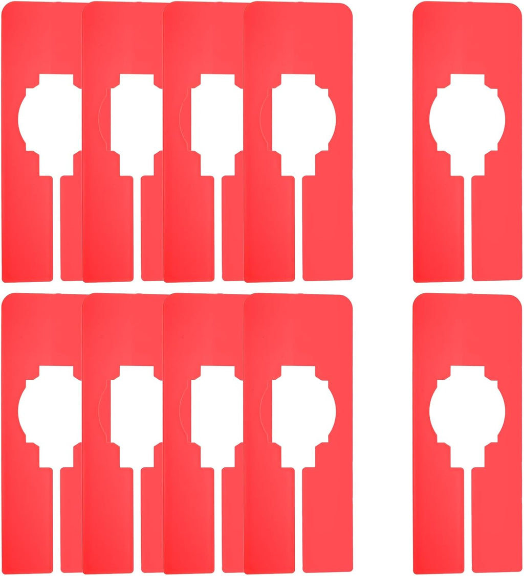 uxcell 10 Pcs Clothes Dividers,Rectangle Closet Rack Dividers Clothing Rack Size Dividers Blank Labels Writable & Reusable for Hanging Clothes Sorting Size, Red