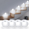 AMIR Upgraded Mini Motion Sensor Light Battery-Powered, Cordless Stick-on LED Night Light, Wall Light, Closet Lights, Safe Lights for Stairs, Hallway, Bathroom, Kitchen, Cabinet (Pack of 4 - White)