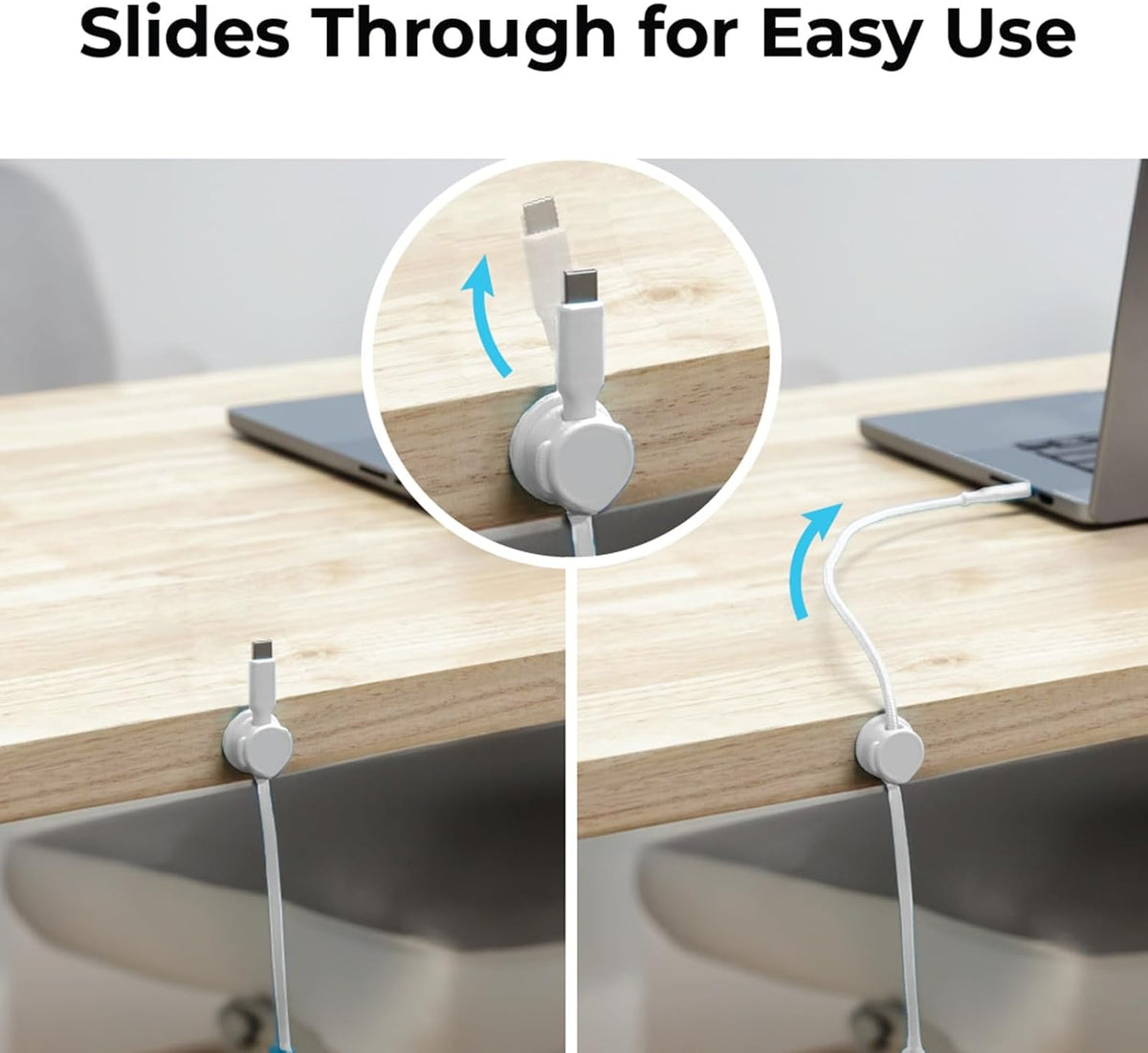 Travel Depot Cable Management Magnetic Snap Organizer, White, 6-Pack, White