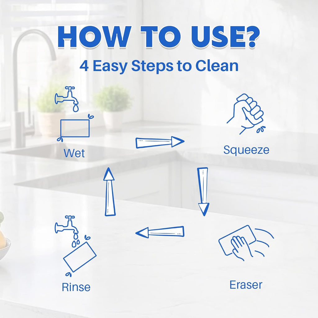 Glass Cooktop Cleaner Sponge, 2X Density Magic Sponge Eraser, 10 Pack