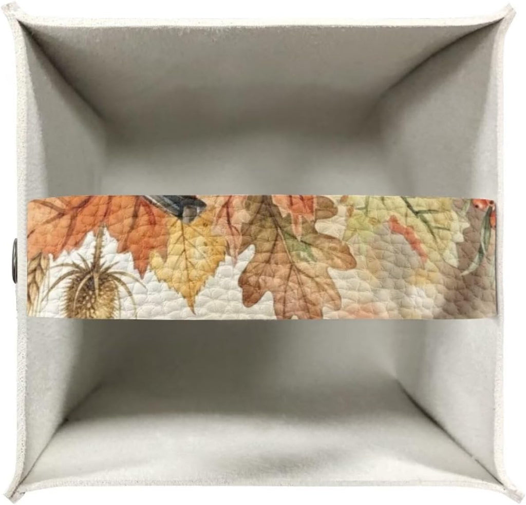 Fall Pumpkin Tissue Box Cover Square Leather Tissue Case Holder