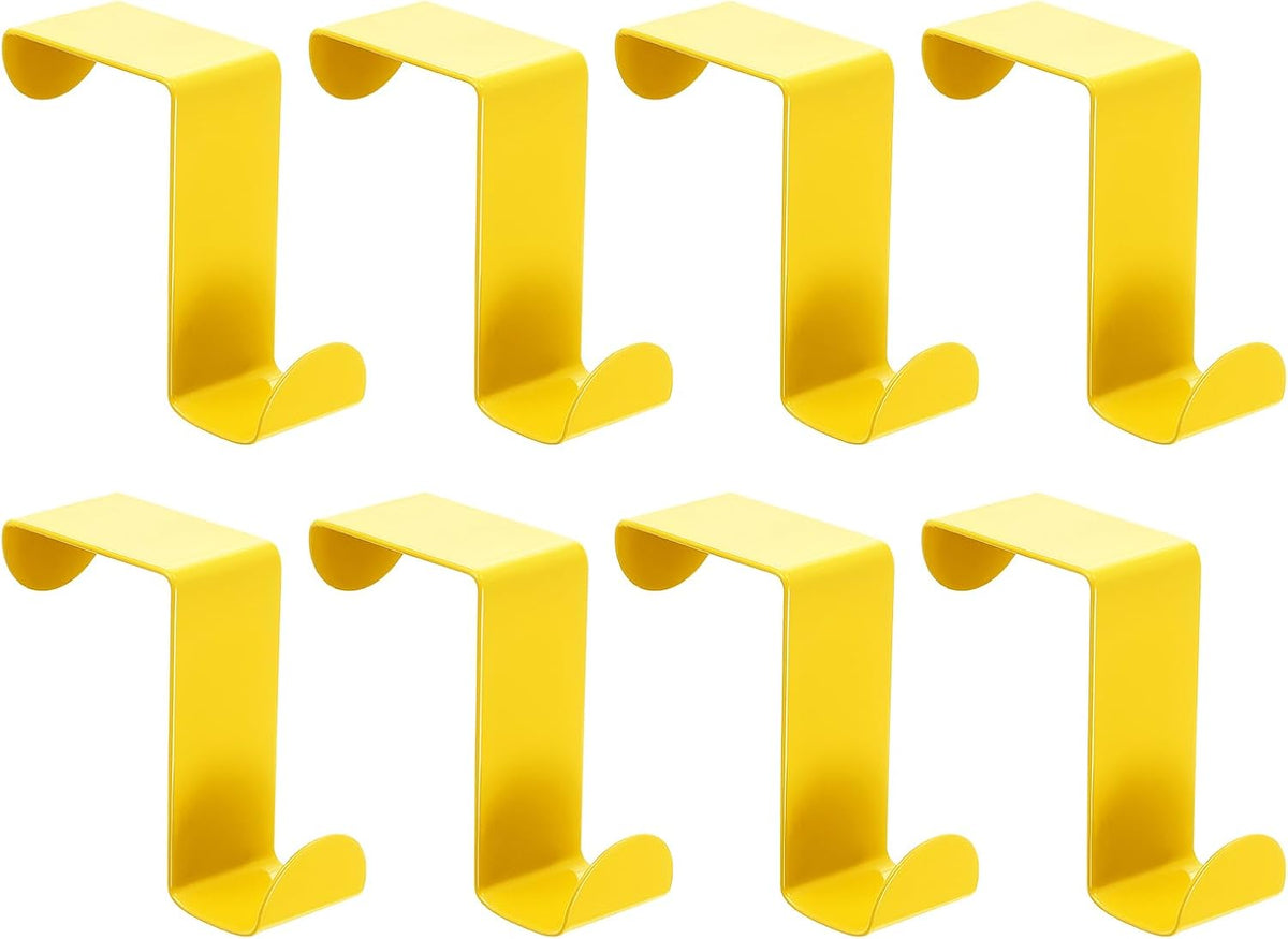 uxcell Over The Door Hooks,8pcs - Stainless Steel Door Hangers Hooks, S-Shaped Double Hooks for Hanging Clothes, Hats, Towels (Yellow)