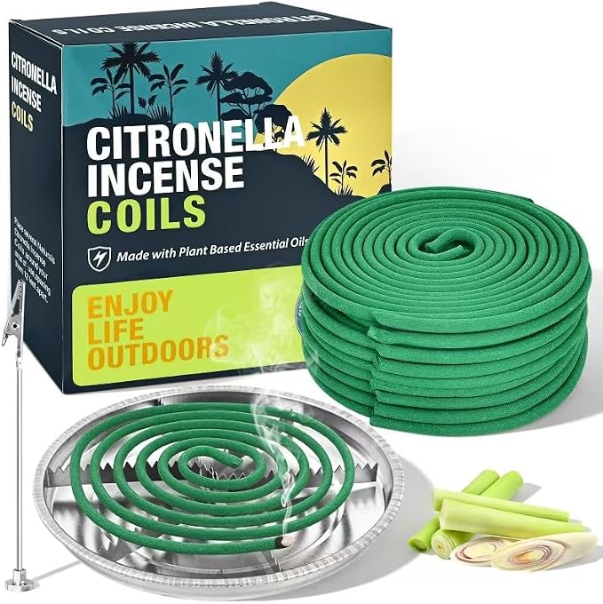 Citronella Incense Coil Outdoor – Citronella Coils for Patio, Backyard Garden & Camping(20 coils & Stands)