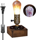 Lustaled Vintage Table Lamp, E26 Retro Lamp with 5W E26 LED Bulb, 3000K Warm White Industrial Style Nightlight Antique Lamps for Cafe Bar Bedroom Living Room Decor Entryway, Non Dimmable