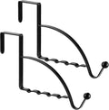 Hotop 2 Pcs Metal Over The Door Hooks, Clothes Hanger, Black