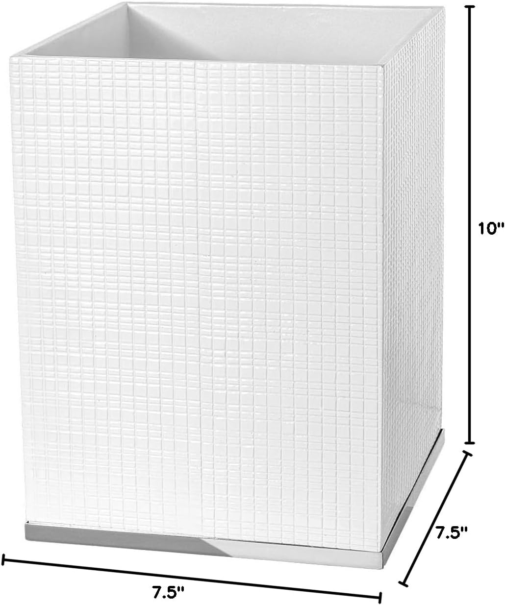 Creative Scents Estella Waste Basket for Bathroom 1.98 Gal / 7.5L - Small White Bathroom Trash Can - Decorative Small Garbage Can - Durable Space Friendly Wastebasket