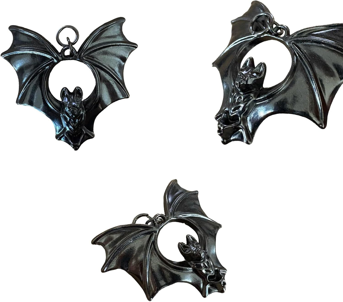 Set of 12 Bats Shower Curtain Hooks Rings Halloween Party Supplies Haunted House Decoration Stainless Steel Rustproof (Black-Bat_Style2)