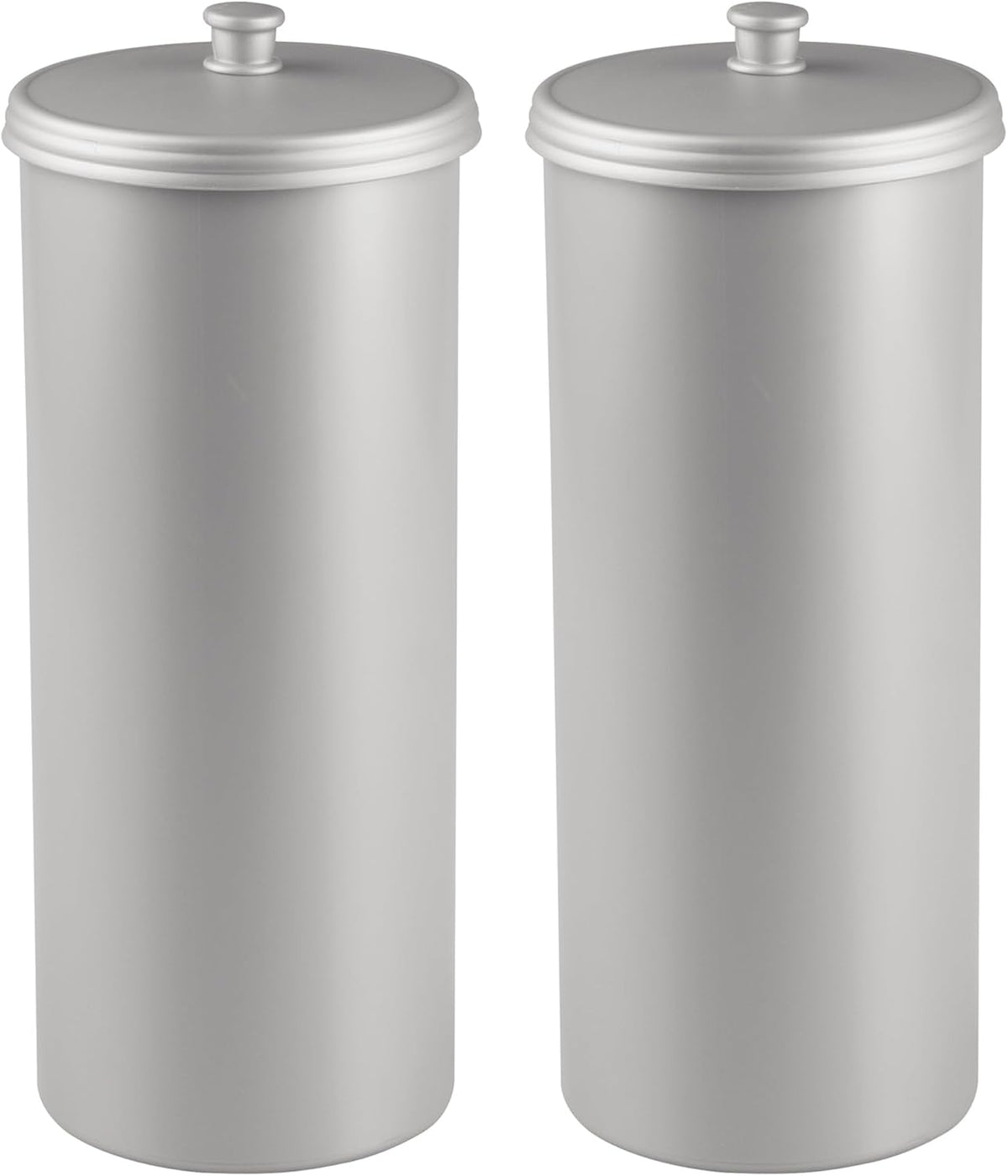 iDesign Freestanding Bathroom Toilet Paper Storage Holder, 2-Pack, Silver