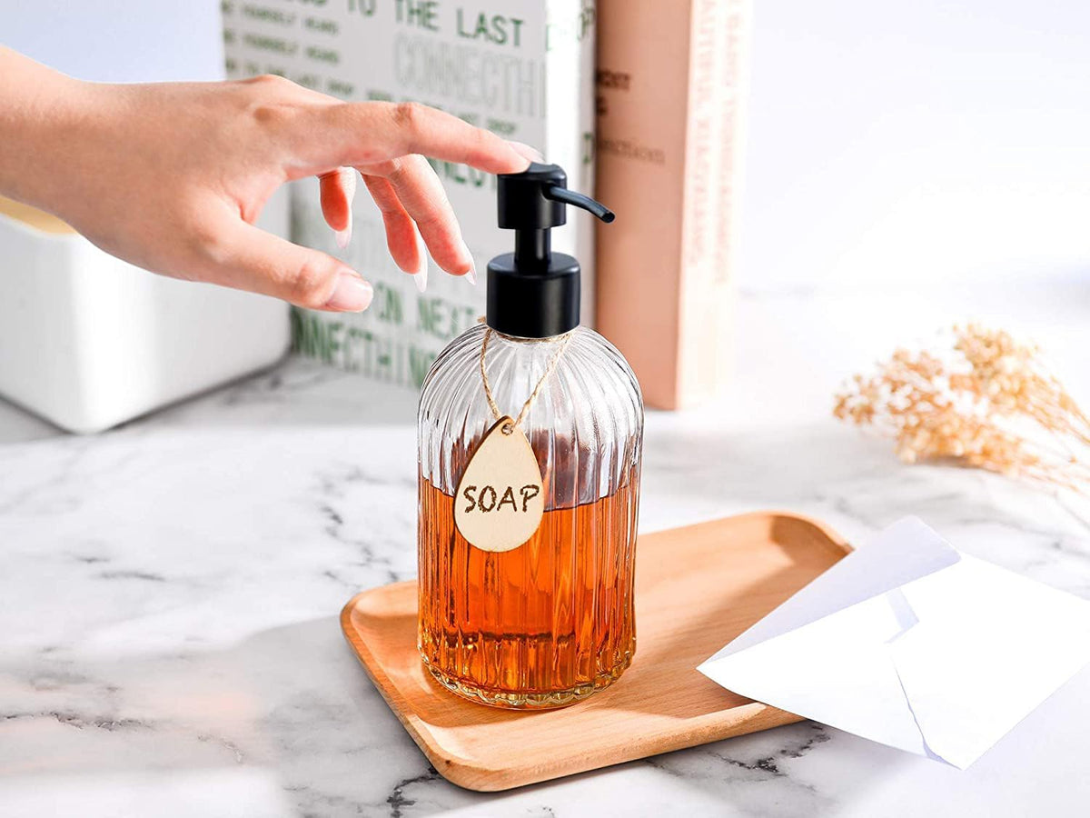 Soap Dispenser with Silicone Pad – Premium Quality – Dish soap Dispenser, Hand Soap Dispenser – Rust Proof Stainless Steel Pump – Ideal for Kitchen Dish soap, Bathroom soap
