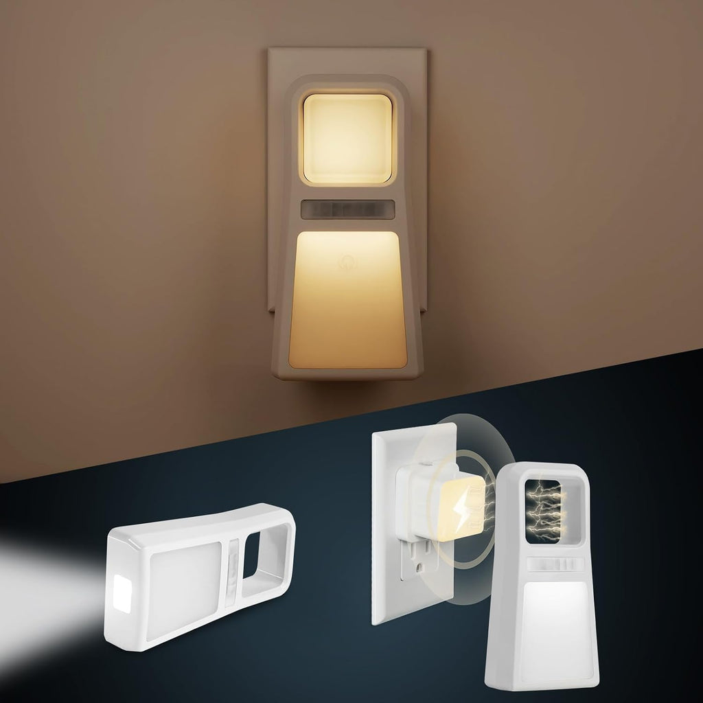 Dawnrise 3 Pack 5-in-1 Power Failure Night Lights, Wireless Charging
