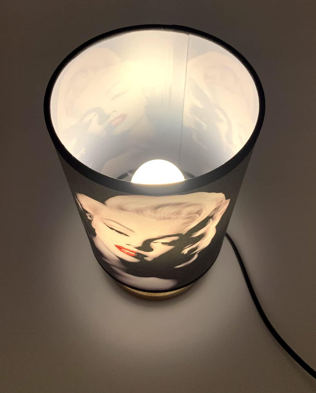 Table Lamp Bedside Night Light Wood Base Great Monroe Decor or Gifts