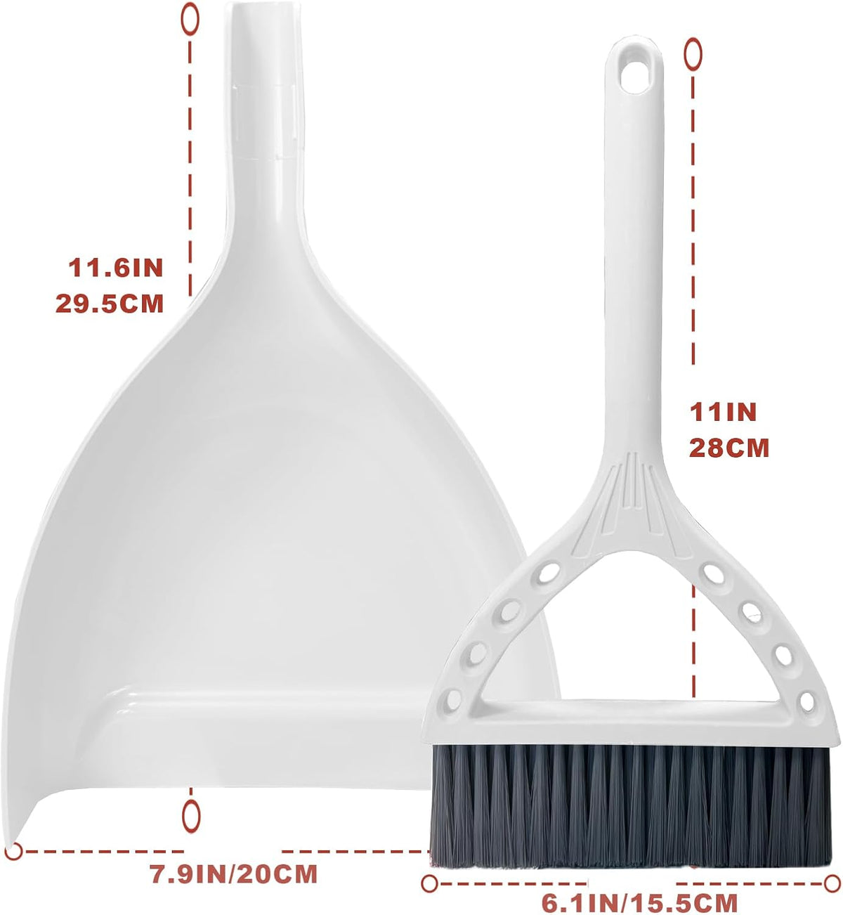 Mini Broom and Dustpan Set Small Dust pan and Brush Set Perfect for Desk Office Camping Dorm RV Essentials (White)