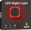 YUNLEX 6 Pack Red Night Light Plug into Wall, Dim Glow for Sleep, Eye-Care