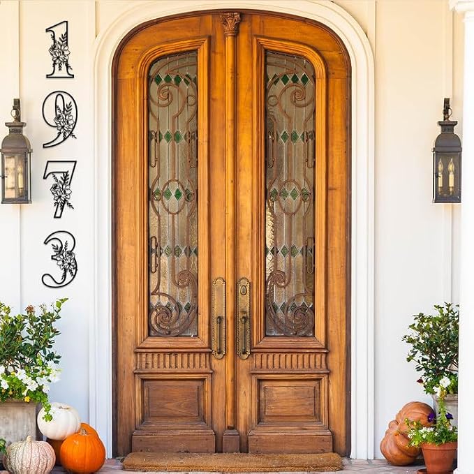 12 Inch House Numbers Metal Wall Decor, Floating House Numbers