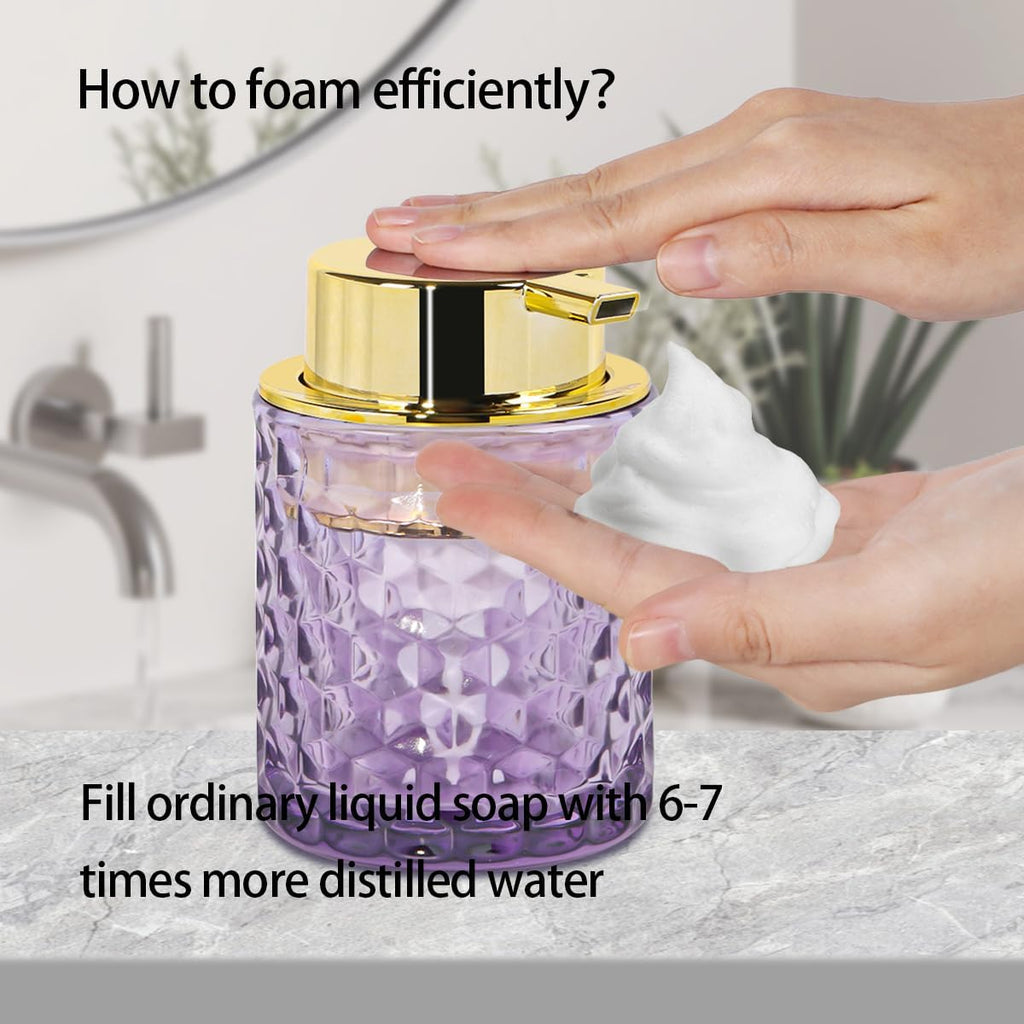 Foaming Soap Dispenser 10 Oz Purple Glass Hand Soap Dispenser