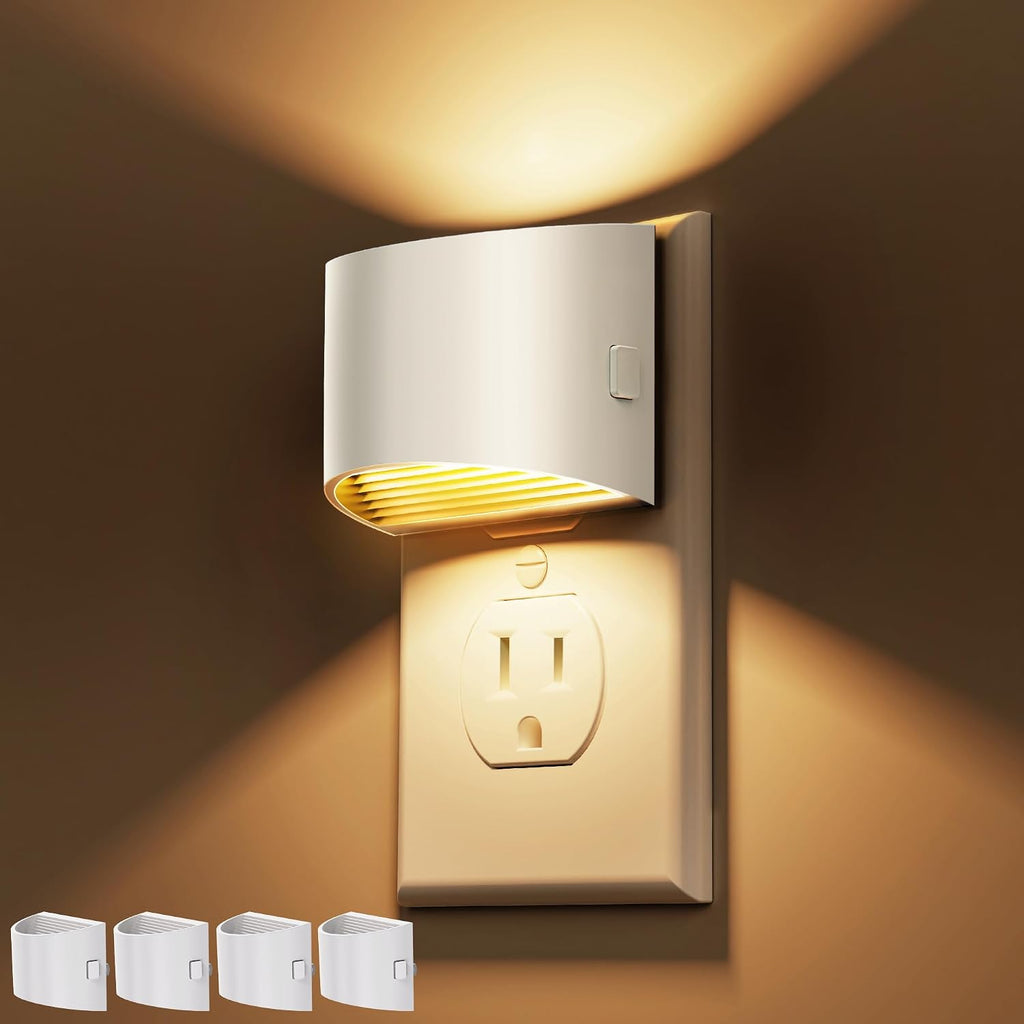 L LOHAS LED Night Lights Plug into Wall, Dimmable Night Light 4 Pack