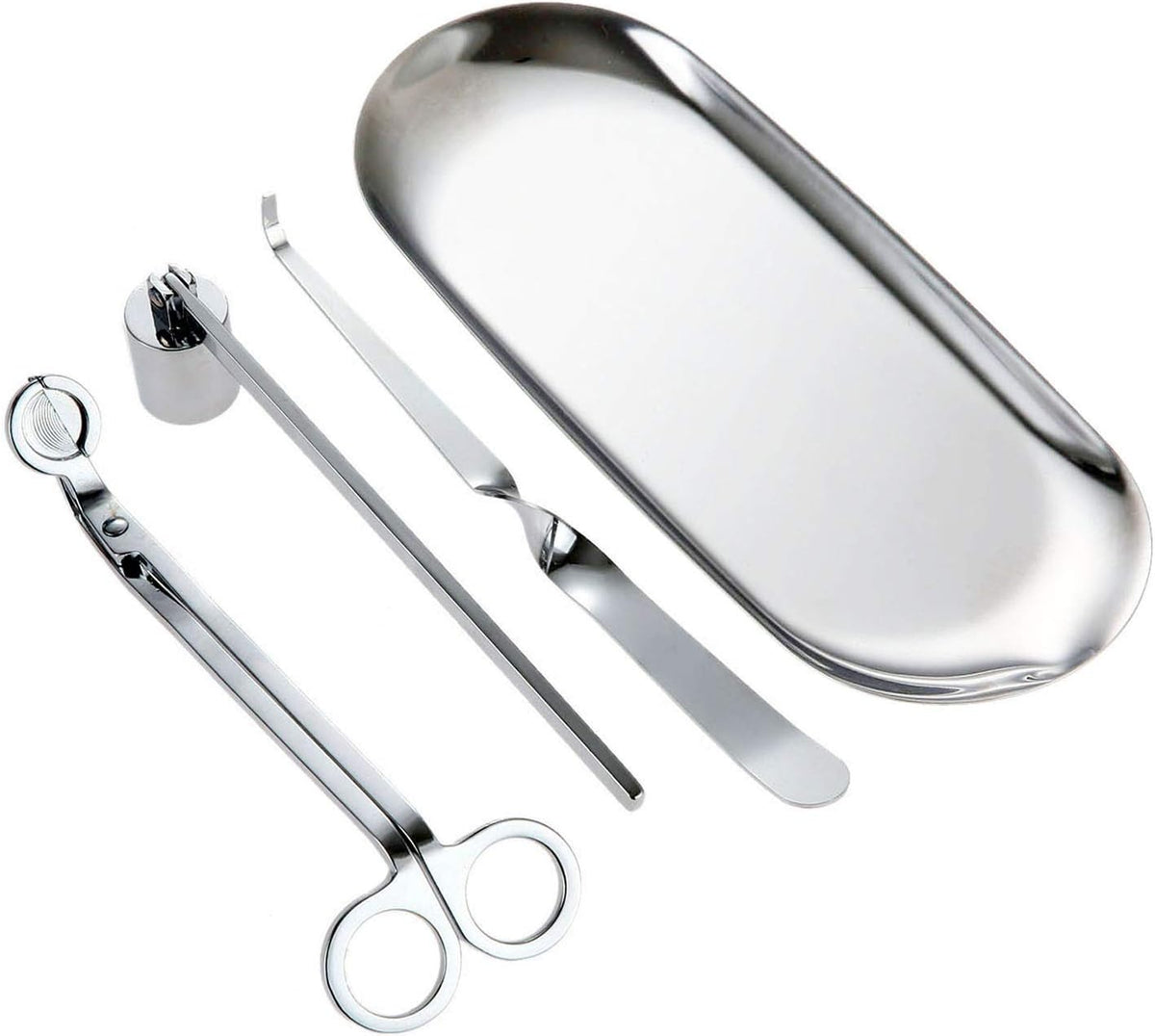 4-in-1 Stainless Steel Candle Care Kit for Candle Lovers, Silver