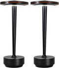 Cordless Rechargeable LED Table Lamp Set of 2 Black