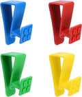 4Pcs Over Cabinet Door Hooks Plastic Over The Door Single Hook Space-Saving Hanger Extender Clips Multi-Purpose Hook for Kitchen Bathroom(Colorful)