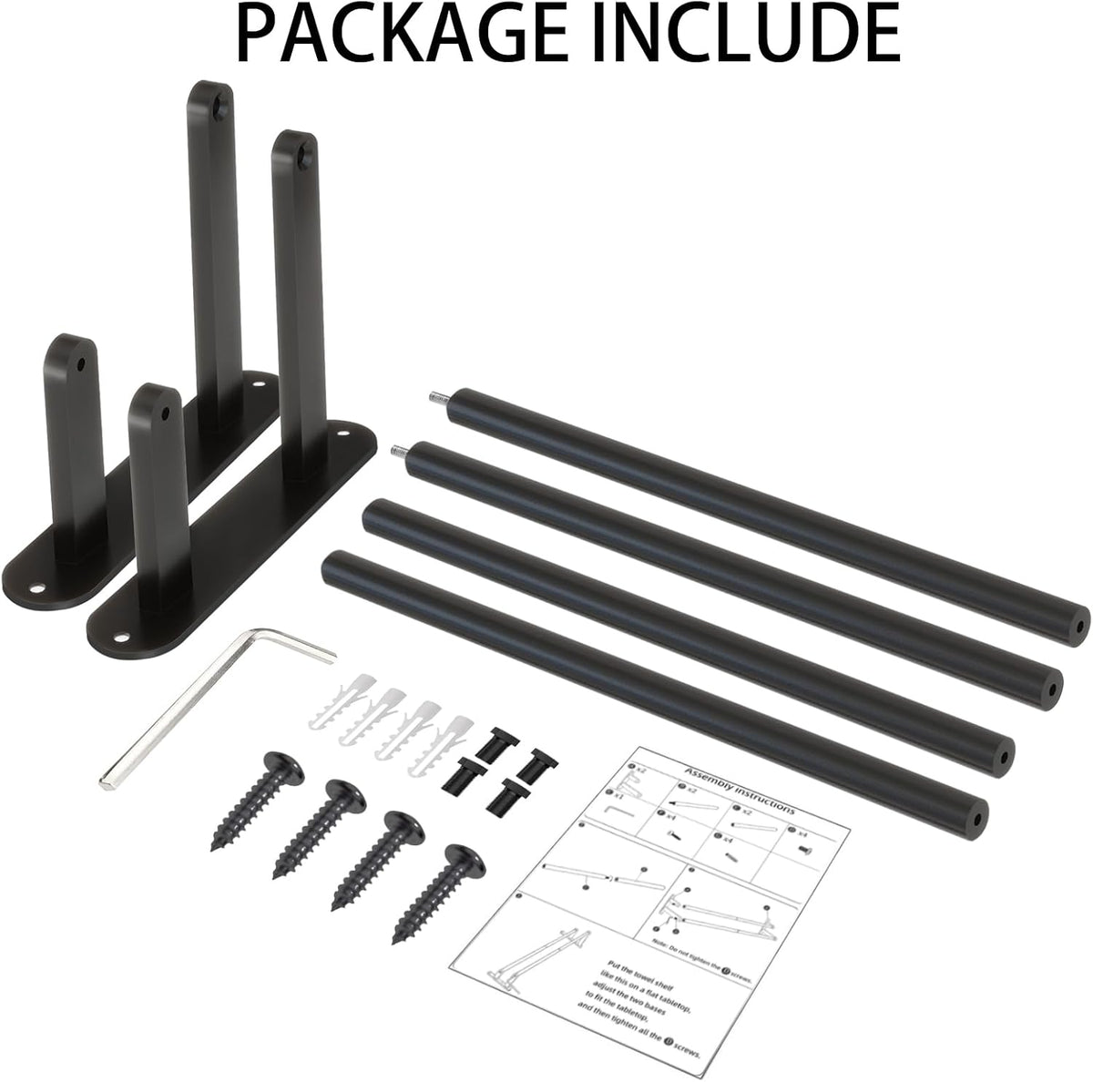 Towel Racks for Bathroom, Double Towel Bar 24Inch, Stainless Steel Bathroom Towel Holder, Double Towel Rod Wall Mounted Towel Hanger, Bathroom Towel Rack(Matte Black)