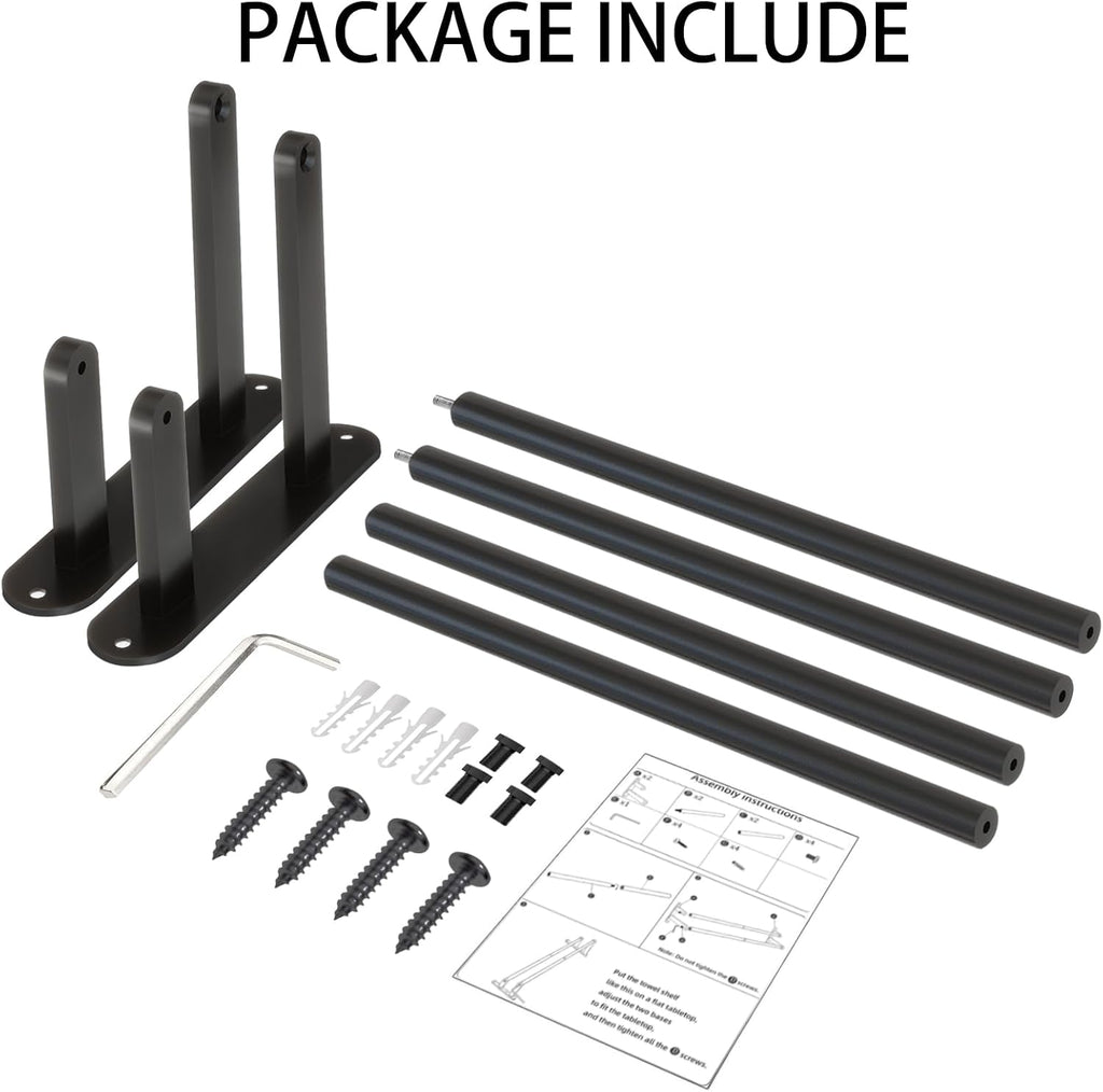Double Towel Bar 32 Inch, Towel Racks for Bathroom, Wall Mount Bathroom Towel Holder, Stainless Steel Bathroom Towel Rack, Towel Rod Double Towel Hanger(Matte Black)