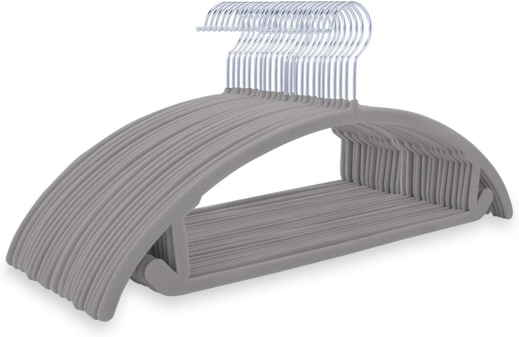 MIZGI Velvet Hangers 30 Pack, Patented Rounded Shoulder Sweater Hangers