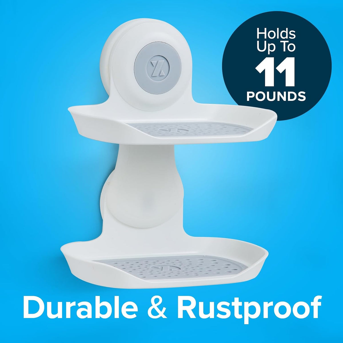 SlipX Solutions Strong Hold Suction Cup Double Tray Soap Dish for Shower