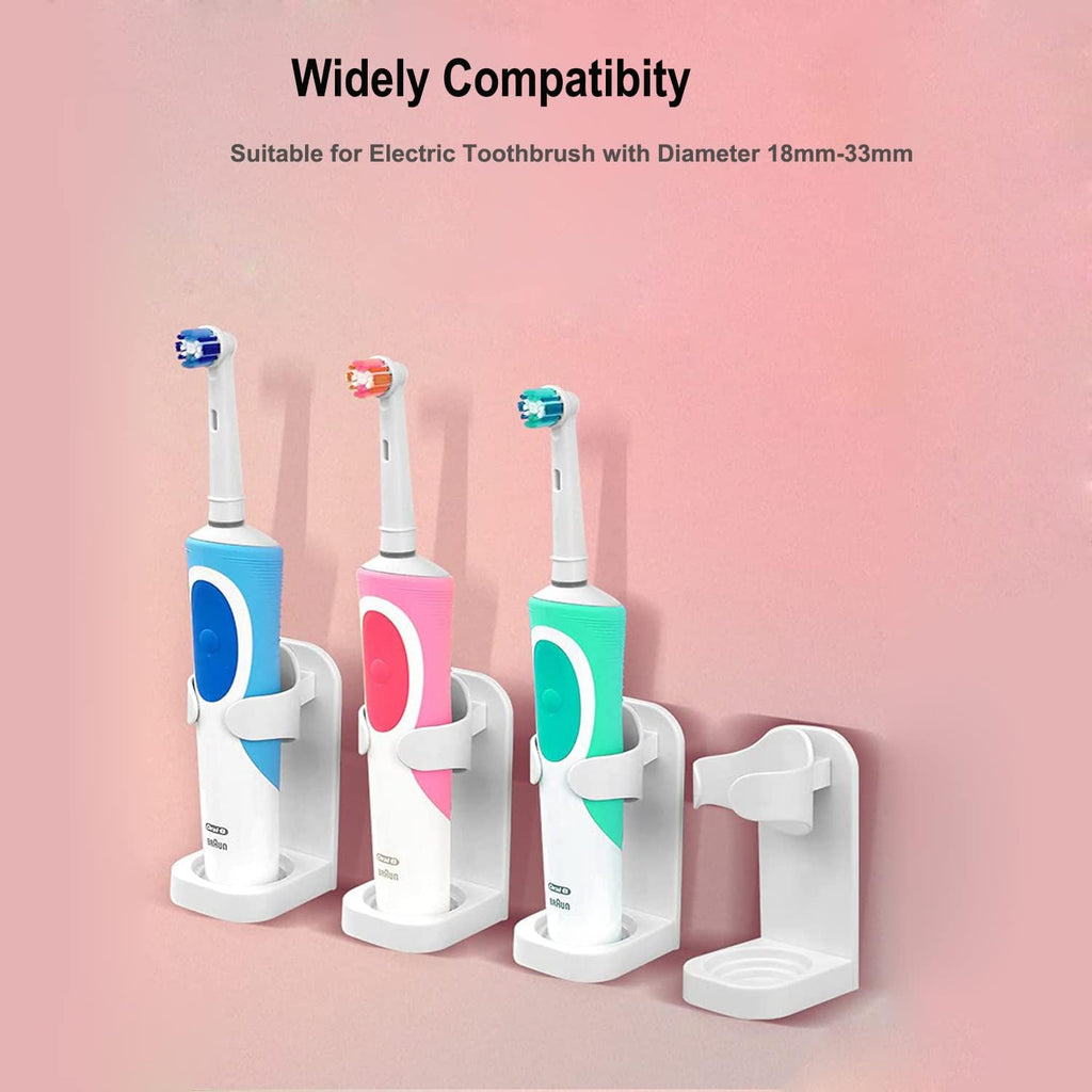 Electric Toothbrush Holders for Bathroom, Electric Toothbrush Organizer, Bathrooms Toothbrush Storage for Shower Space-Saving, Mirror Toothbrush Holder Wall Mounted, ABS(White)