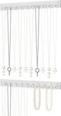 Wall Mounted Hanging Necklace Organizer Holder,Small Necklace Hanger Wall Mount,Acrylic Jewelry Hooks Storage Long Necklace,Closet Hanging Bracelet Display Stand (2)