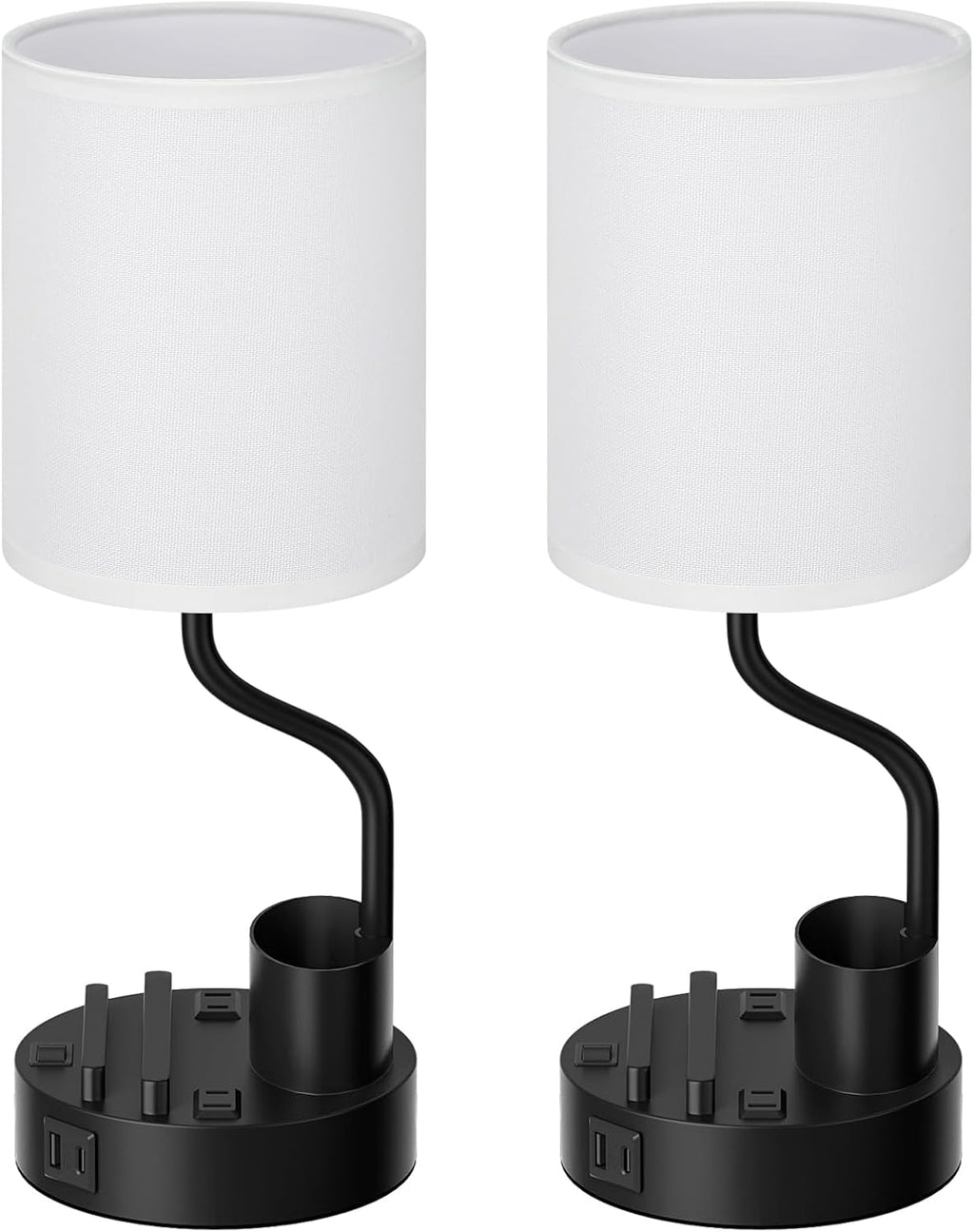 Fenmzee Bedside Lamps for Bedroom Set of 2 - Table Desk Lamp for Nightstand